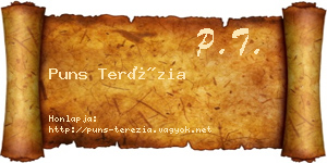 Puns Terézia névjegykártya