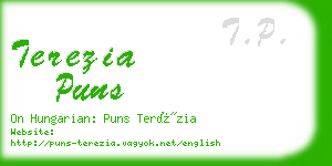 terezia puns business card